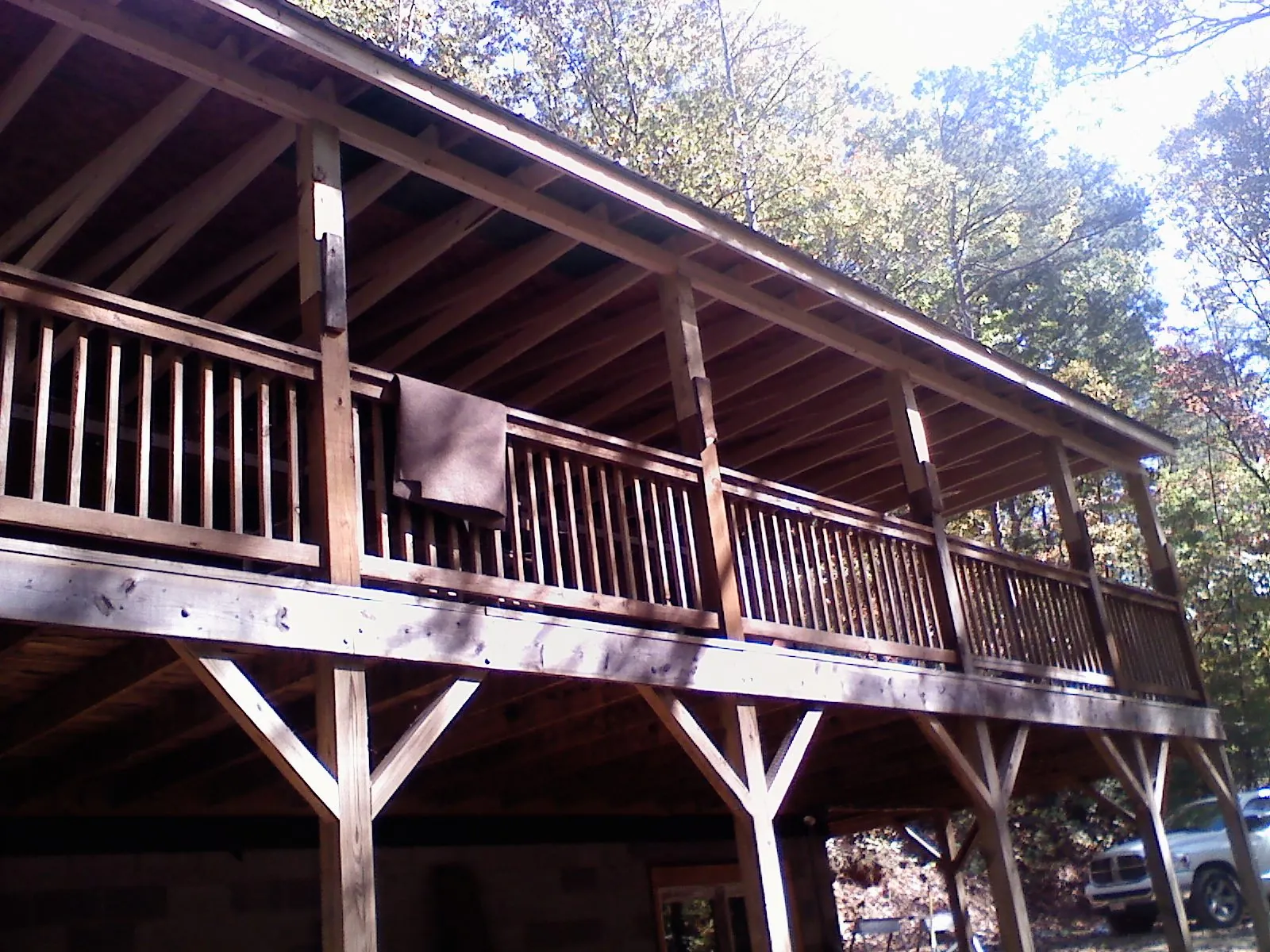 Timber framing under a new elevated porch and deck — Roof Leak Repair in Morganza by Roofing Brothers